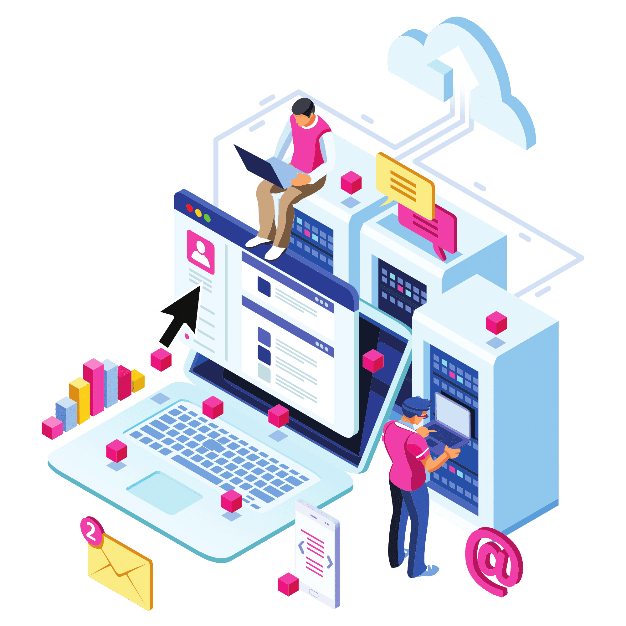 aboutus-developers working on laptop